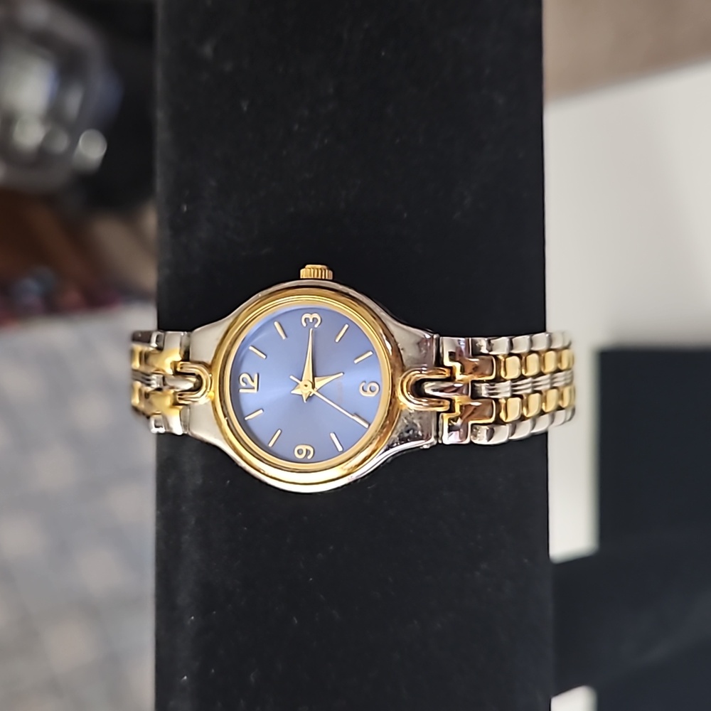 Gold, Silver & Blue Watch
